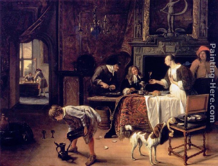 Easy Come, Easy Go painting - Jan Steen Easy Come, Easy Go art painting